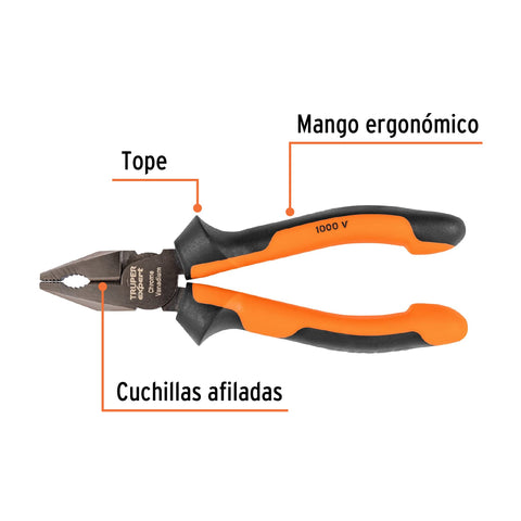 Pinza para electricista 6' alta palanca, Comfort Grip,Expert | T201-6X | 12347