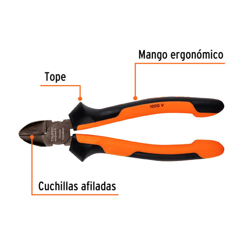 Pinza corte diagonal 7' alta palanca, Comfort Grip, Expert | T202-7X | 12349