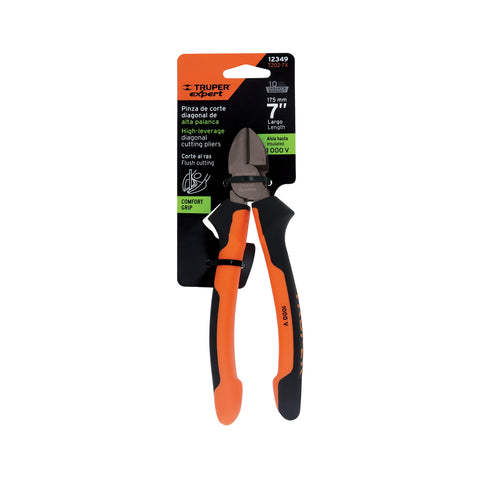 Pinza corte diagonal 7' alta palanca, Comfort Grip, Expert | T202-7X | 12349