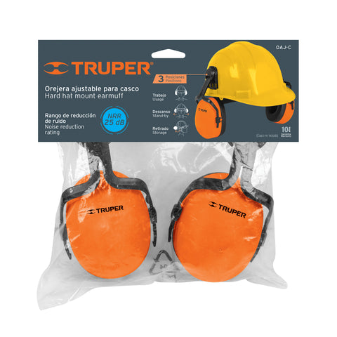Orejera ajustable para casco, Truper | OAJ-C | 12356