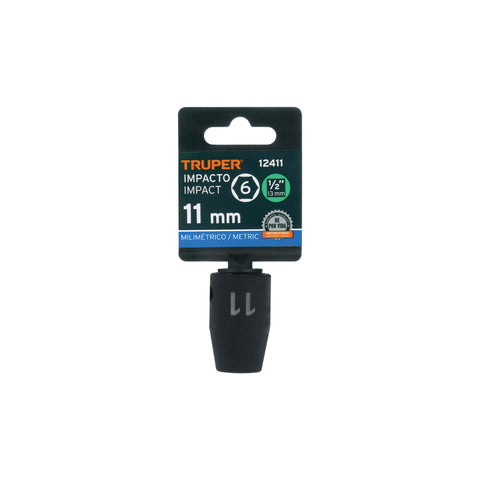Dado cuadro 1/2' de impacto 6 puntas de 11 mm, Truper | D-7411-M | 12411