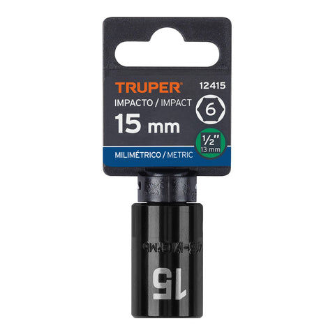 Dado cuadro 1/2' de impacto 6 puntas de 15 mm, Truper | D-7415-M | 12415
