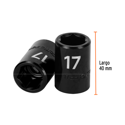 Dado cuadro 1/2' de impacto 6 puntas de 17 mm, Truper | D-7417-M | 12417