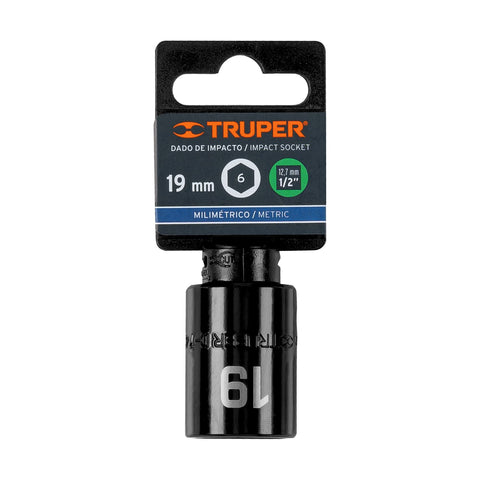 Dado cuadro 1/2' de impacto 6 puntas de 19 mm, Truper | D-7419-M | 12419