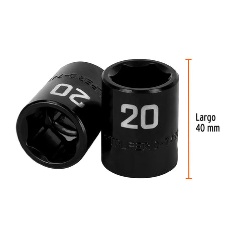 Dado cuadro 1/2' de impacto 6 puntas de 20 mm, Truper | D-7420-M | 12420