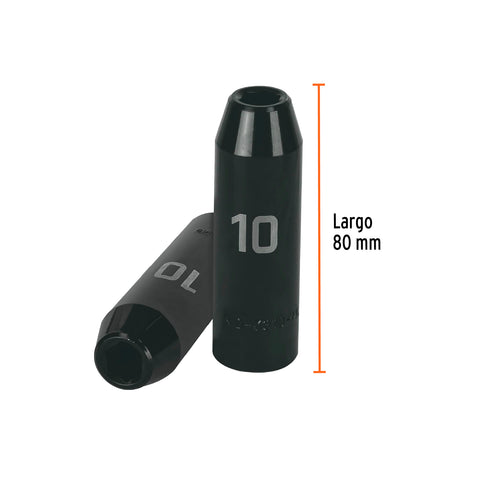 Dado largo cuadro 1/2' de impacto 6 puntas de 10 mm, Truper | D-7310-ML | 12422