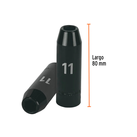Dado largo cuadro 1/2' de impacto 6 puntas de 11 mm, Truper | D-7311-ML | 12423