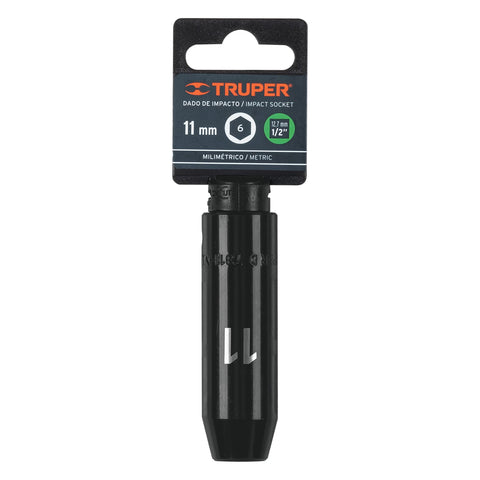 Dado largo cuadro 1/2' de impacto 6 puntas de 11 mm, Truper | D-7311-ML | 12423