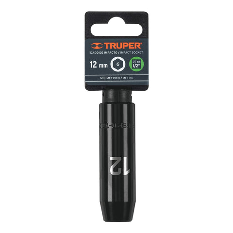 Dado largo cuadro 1/2' de impacto 6 puntas de 12 mm, Truper | D-7312-ML | 12424