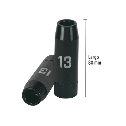 Dado largo cuadro 1/2' de impacto 6 puntas de 13 mm, Truper | D-7313-ML | 12425