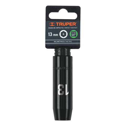 Dado largo cuadro 1/2' de impacto 6 puntas de 13 mm, Truper | D-7313-ML | 12425