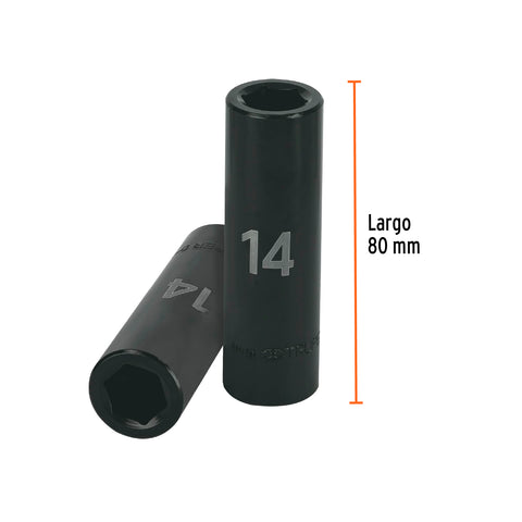 Dado largo cuadro 1/2' de impacto 6 puntas de 14 mm, Truper | D-7314-ML | 12426