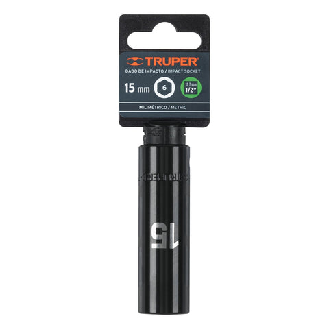 Dado largo cuadro 1/2' de impacto 6 puntas de 15 mm, Truper | D-7315-ML | 12427