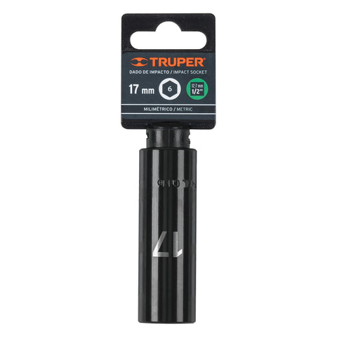 Dado largo cuadro 1/2' de impacto 6 puntas de 17 mm, Truper | D-7317-ML | 12429