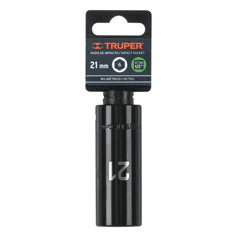Dado largo cuadro 1/2' de impacto 6 puntas de 21 mm, Truper | D-7321-ML | 12433