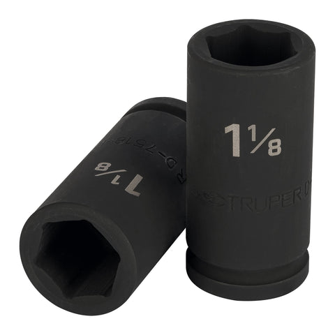 Dado largo de impacto de 1-1/8', 6 puntas, cuadro 3/4' | D-7518-L | 12436