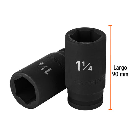 Dado largo de impacto de 1-1/4', 6 puntas, cuadro 3/4' | D-7520-L | 12438