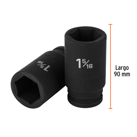 Dado largo de impacto de 1-5/16', 6 puntas, cuadro 3/4' | D-7521-L | 12439