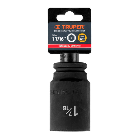 Dado largo de impacto de 1-7/16', 6 puntas, cuadro 3/4' | D-7523-L | 12441