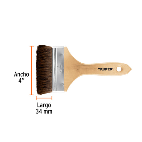Brocha pelo de camello de 4' con mango de madera, TRUPER | BRT-4C | 12470