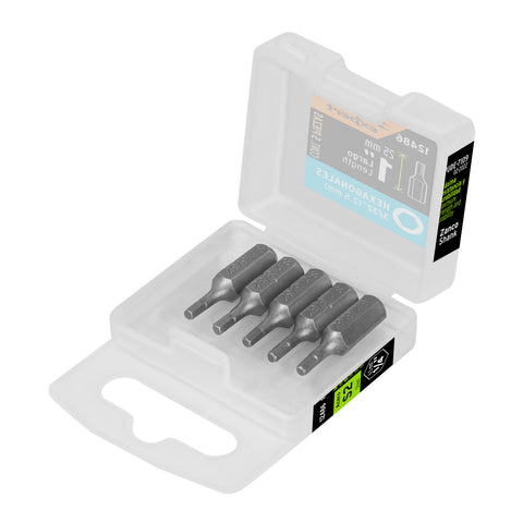 Estuche con 5 puntas hexagonales de 3/32mm largo 1', Expert | PUDE-7109 | 12486