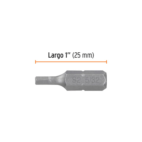Estuche con 5 puntas hexagonales de 3/32mm largo 1', Expert | PUDE-7109 | 12486