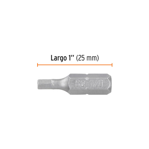 Estuche con 5 puntas hexagonales de 1/8mm largo 1', Expert | PUDE-7112 | 12489