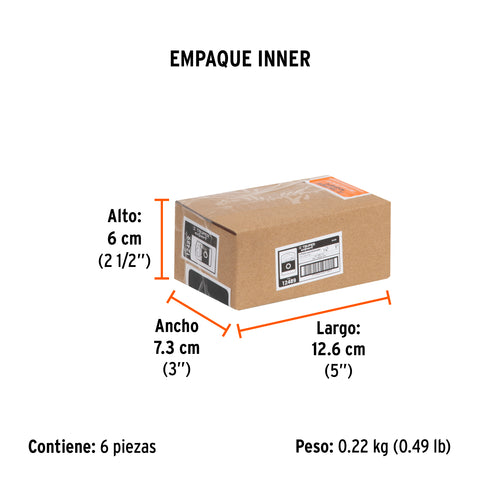 Estuche con 5 puntas hexagonales de 1/8mm largo 1', Expert | PUDE-7112 | 12489