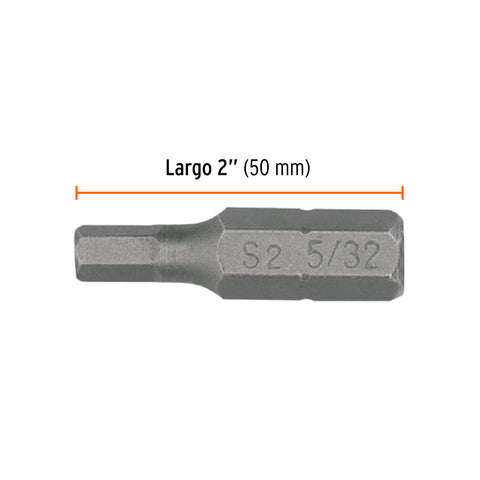 Estuche con 5 puntas hexagonales de 5/32mm largo 1', Expert | PUDE-7115 | 12490
