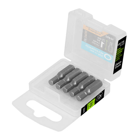 Estuche con 5 puntas hexagonales de 3/16mm largo 1', Expert | PUDE-7118 | 12492