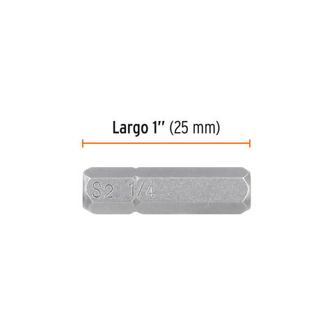 Estuche con 5 puntas hexagonales de 1/4mm largo 1', Expert | PUDE-7125 | 12493