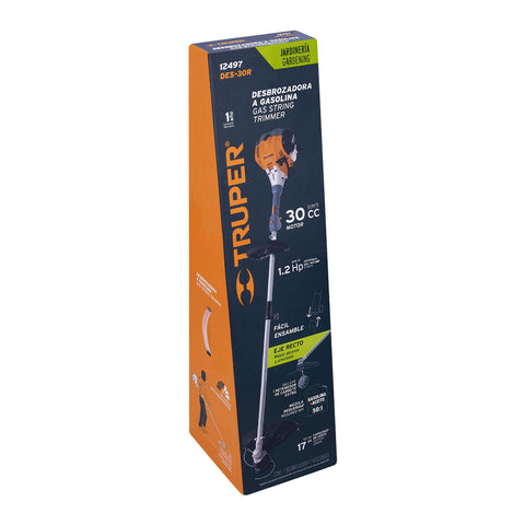 Desbrozadora a gasolina 30cc mango tipo 'D', 17'corte, recta | DES-30R | 12497