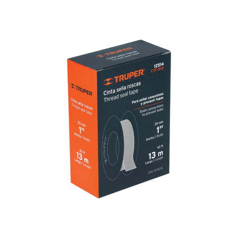 Cinta sella roscas 1' x 13m, uso general, TRUPER | CTF-1X13 | 12514