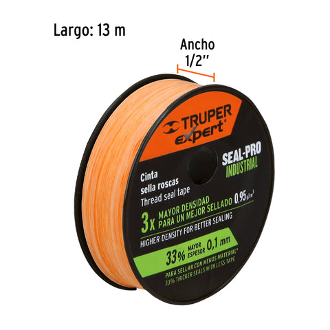 Cinta sella roscas 1/2' x 13m, Seal Pro Industrial, Expert | CTF-1/2X13X | 12516