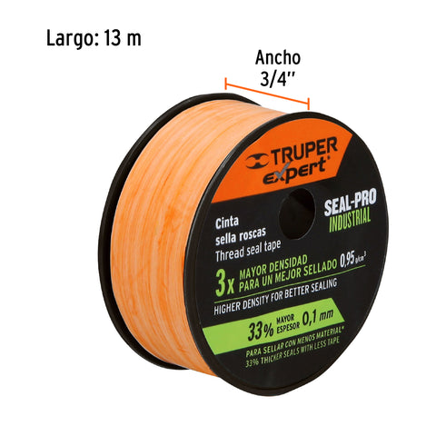 Cinta sella roscas 3/4' x 13m, Seal Pro Industrial, Expert | CTF-3/4X13X | 12517