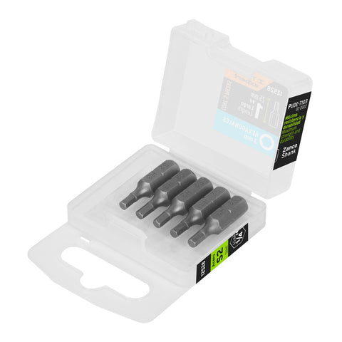 Estuche con 5 puntas hexagonales de 3 mm largo 1', Expert | PUDE-7103 | 12528