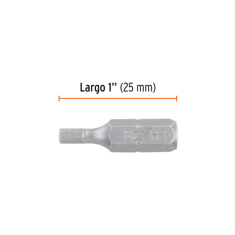 Estuche con 5 puntas hexagonales de 3 mm largo 1', Expert | PUDE-7103 | 12528