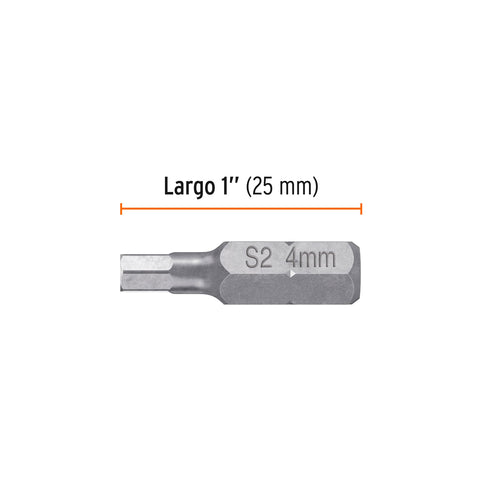 Estuche con 5 puntas hexagonales de 4 mm largo 1', Expert | PUDE-7104 | 12529