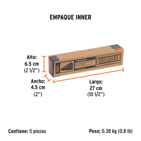 Tarjeta 6 tiras 23cm antiderrapantes negras 50mm c/abrasivo | CIA-02N | 12530