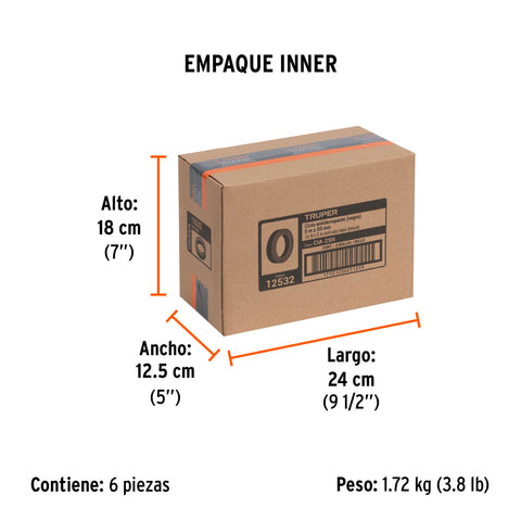 Rollo de 5 m de cinta antiderrapante negra 50mm con abrasivo | CIA-25N | 12532