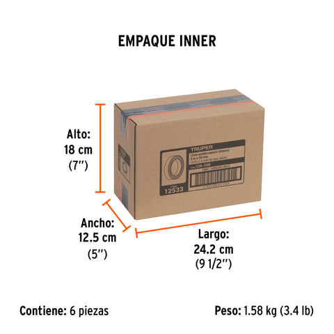 Rollo de 5m de cinta antiderrapante blanca 50mm con abrasivo | CIA-25B | 12533