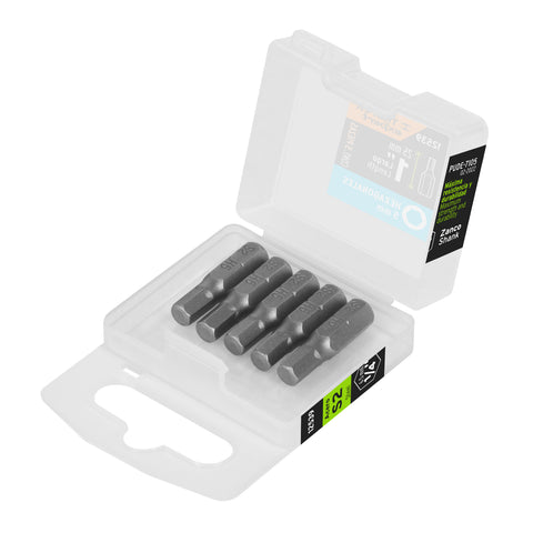Estuche con 5 puntas hexagonales de 5 mm largo 1', Expert | PUDE-7105 | 12539