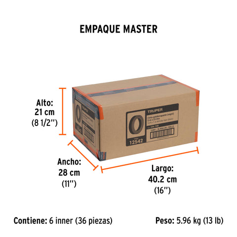 Rollo de 5 m de cinta antiderrapante negra 25mm con abrasivo | CIA-15N | 12542