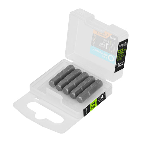 Estuche con 5 puntas hexagonales de 6 mm largo 1', Expert | PUDE-7106 | 12549