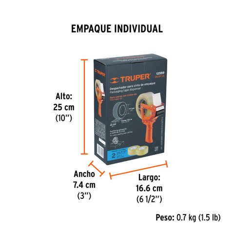 Despachador de cinta empaque, Truper | DESP-CE | 12559