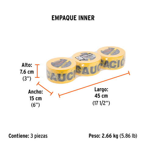Rollo de 305 m de cinta delimitadora 'Precaución', Truper | CIDE-301 | 12583