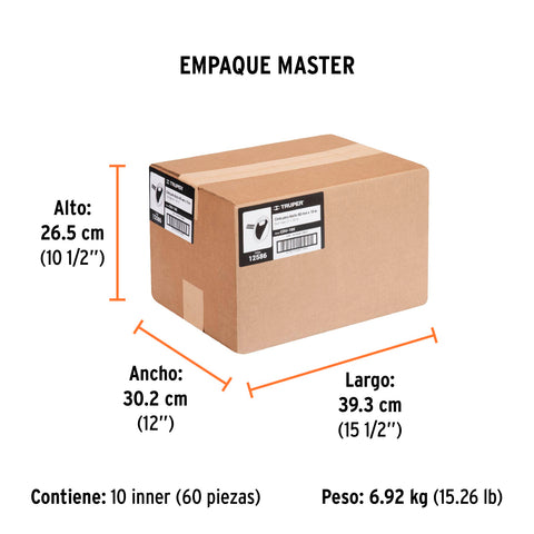Cinta para ducto 10m x 48mm, espesor 0.19mm, Truper | CDU-10X | 12586