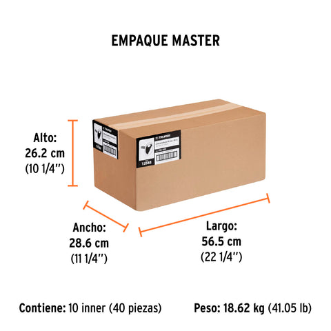 Cinta para ducto 50m x 48mm, espesor 0.19mm, Truper | CDU-50X | 12588