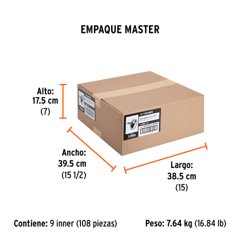 Cinta masking tape de 1/2' x 50 m, Truper | MSK-1/2 | 12589