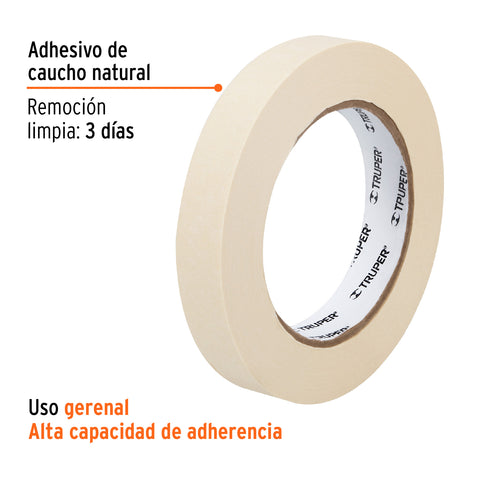 Cinta masking tape de 3/4' x 50 m, Truper | MSK-3/4 | 12590
